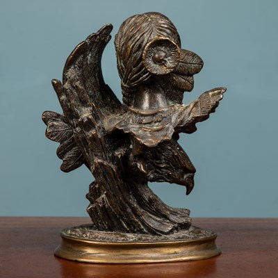 Lot 456 - A bronze sculpture of a Native American chief and eagle