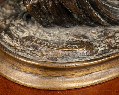 Lot 456 - A bronze sculpture of a Native American chief and eagle