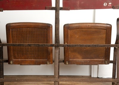 Lot 78 - Vintage theatre chairs comprising of four...