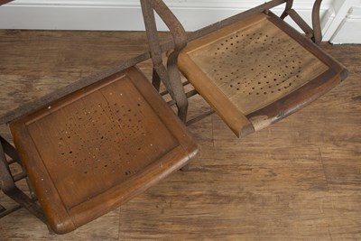 Lot 78 - Vintage theatre chairs comprising of four...