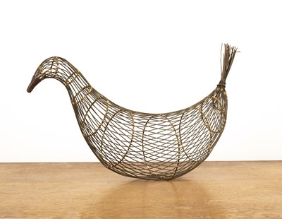 Lot 372 - 20th Century wirework model of a bird,...