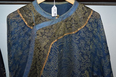 Lot 364 - Navy and gold 'dragon' robe Chinese...