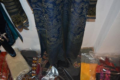 Lot 364 - Navy and gold 'dragon' robe Chinese...
