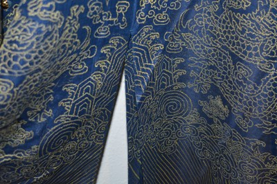 Lot 364 - Navy and gold 'dragon' robe Chinese...