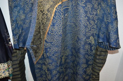 Lot 364 - Navy and gold 'dragon' robe Chinese...