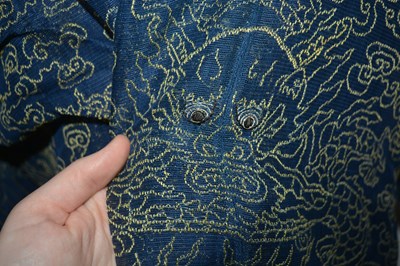 Lot 364 - Navy and gold 'dragon' robe Chinese...
