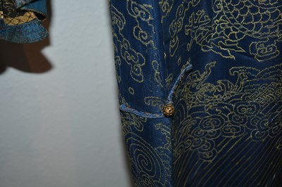 Lot 364 - Navy and gold 'dragon' robe Chinese...