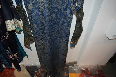 Lot 364 - Navy and gold 'dragon' robe Chinese...