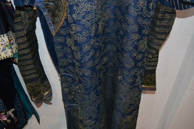 Lot 364 - Navy and gold 'dragon' robe Chinese...