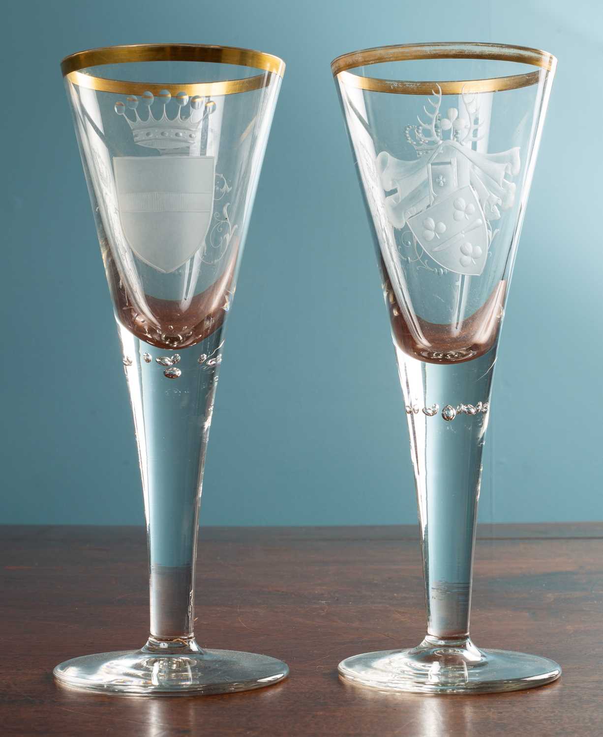 Lot 87 - A pair of large toasting glasses