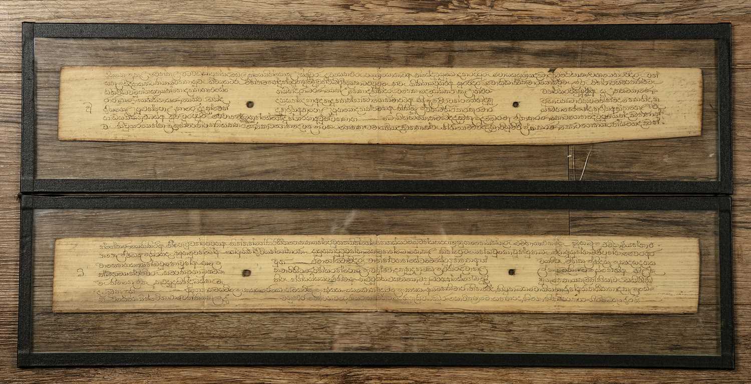 Lot 420 - Pair of Ola (palm leaf) manuscripts Sri Lanka...