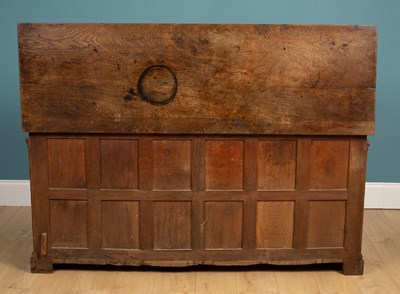 Lot 329 - An antique oak coffer