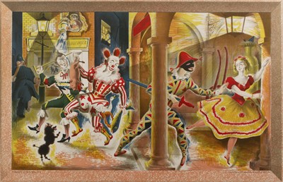 Lot 265 - Clarke Hutton (1889-1984) 'Harlequinade',...