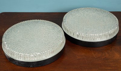 Lot 167 - A pair of Italian mid-century round ceiling lights