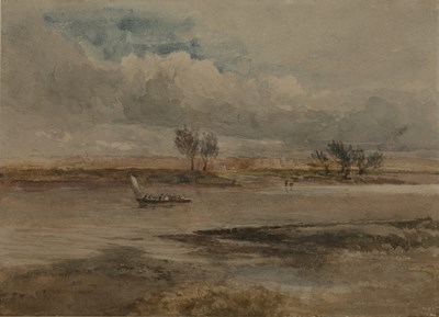 Lot 122 - David Cox (1783-1859) 'River landscape',...