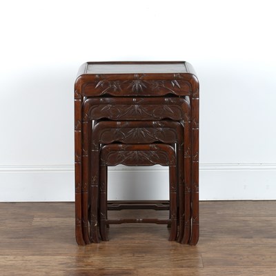 Lot 405 - Nest of four hardwood Chinese tables Chinese,...