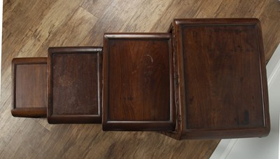 Lot 405 - Nest of four hardwood Chinese tables Chinese,...