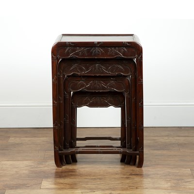 Lot 405 - Nest of four hardwood Chinese tables Chinese,...