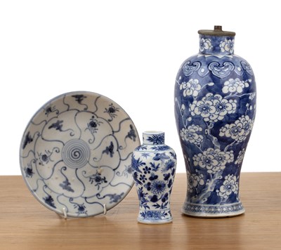 Lot 197 - Blue and white baluster vase Chinese, 19th...