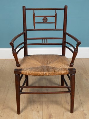 Lot 342 - A 19th century Madox Ford Brown Sussex chair