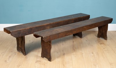 Lot 302 - A pair of 19th century oak benches