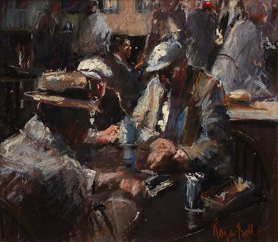 Lot 162 - Roger Dellar (b.1949) 'The bar', mixed media,...