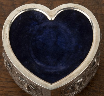 Lot 501 - White metal heart shaped pincushion...
