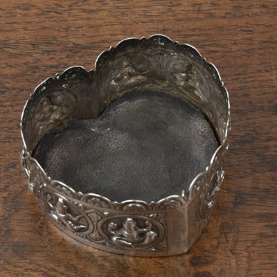 Lot 501 - White metal heart shaped pincushion...
