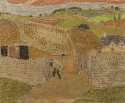 Lot 208 - Arthur Gaskin (1862-1928) 'Farmyard in the...