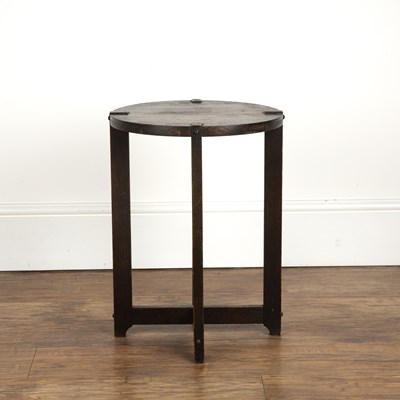 Lot 61 - Aesthetic movement oak, circular topped table,...