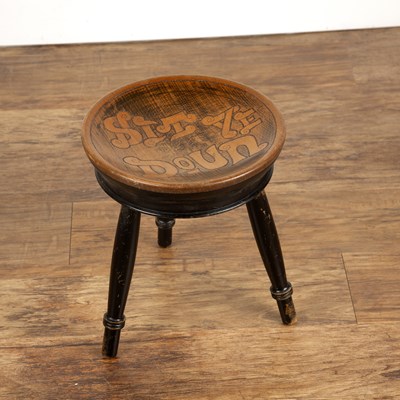 Lot 56 - Scottish School low stool with ebonised base...