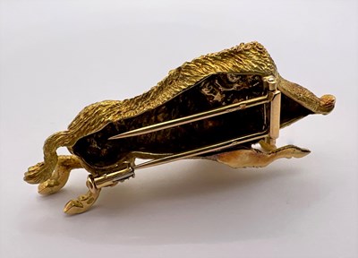 Lot 123 - A French boar brooch, naturalistically...