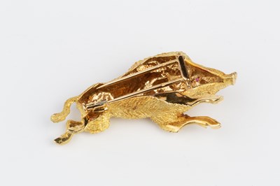 Lot 123 - A French boar brooch, naturalistically...