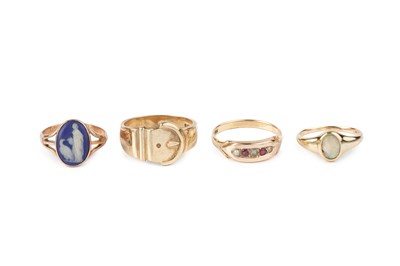 Lot 294 - A collection of dress rings, comprising a 9ct...