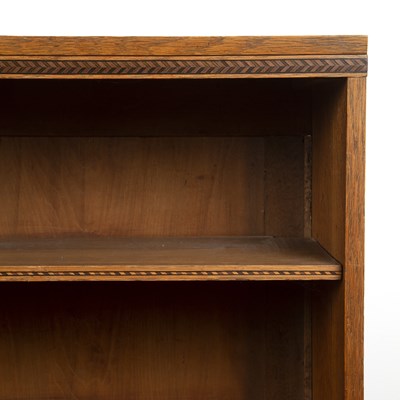 Lot 91 - Cotswold School oak, open bookcase, with...
