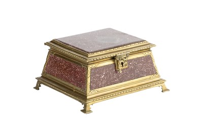 Lot 103 - A 19th century French porphyry and gilt metal...