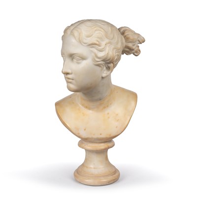Lot 104 - A 19th century marble head and shoulder female...