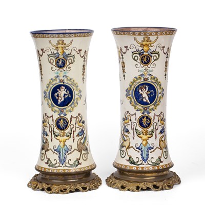 Lot 105 - A pair of late 19th century French Gien...