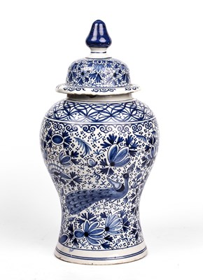 Lot 110 - A 19th century Dutch Delft blue and white vase...