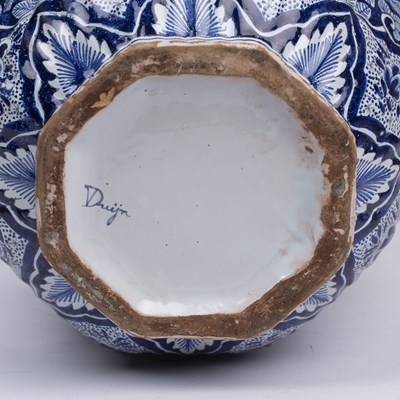 Lot 111 - An antique Dutch Delft blue and white...