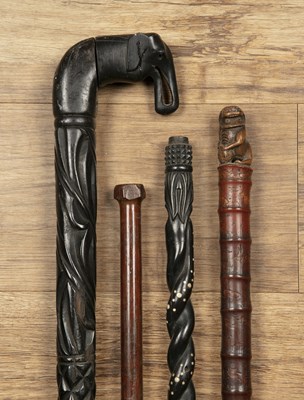 Lot 491 - Small group of canes and walking sticks...