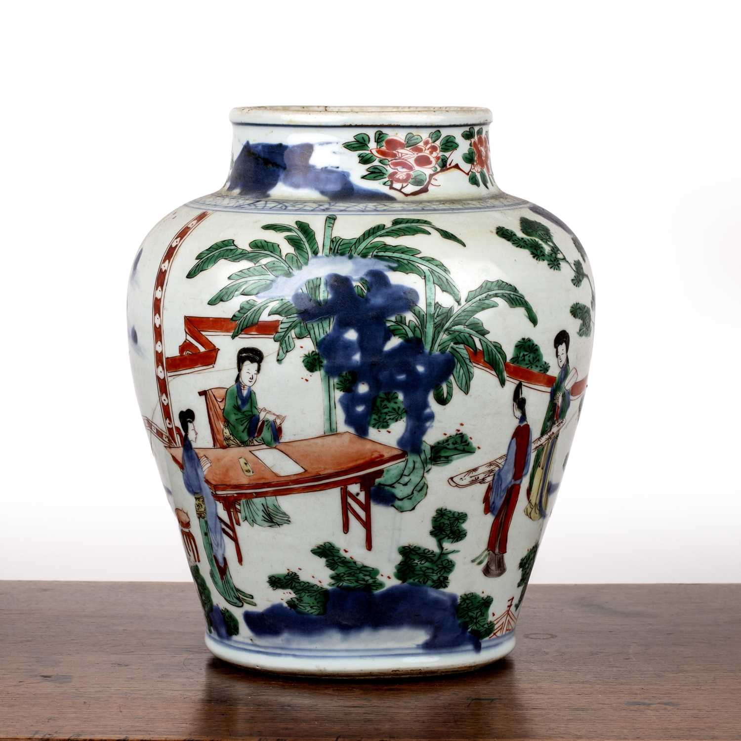 Lot 77 - Wucai porcelain vase Chinese, late 17th/18th...