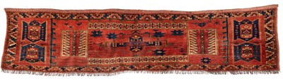 Lot 1049 - An antique Afghan red ground woolen tent hanging