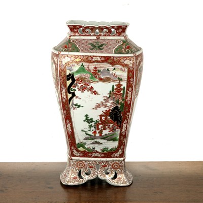 Lot 483 - Large Ko- Imari square sided vase Japanese,...