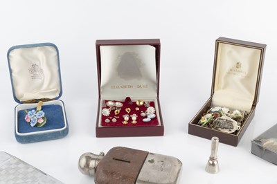 Lot 176 - A silver and blue enamel dressing table set,...