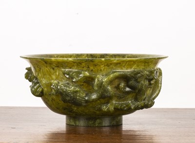 Lot 201 - Bowenite bowl Chinese, 20th Century having a...