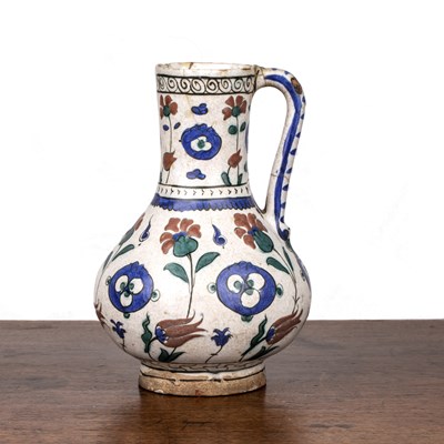 Lot 484 - Iznik pottery jug Turkey, circa 1580 the...