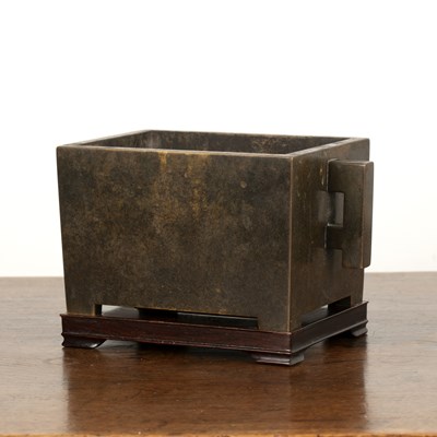 Lot 301 - Bronze archaic form censer and stand Chinese,...