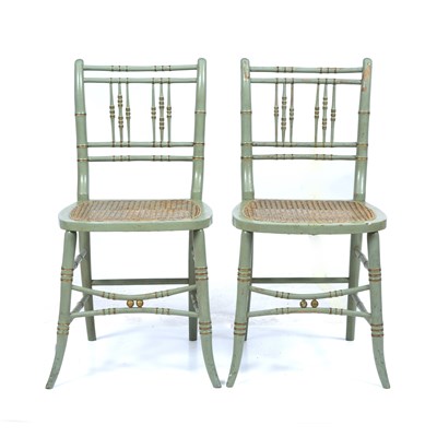 Lot 227 - A pair of regency faux bamboo occasional...