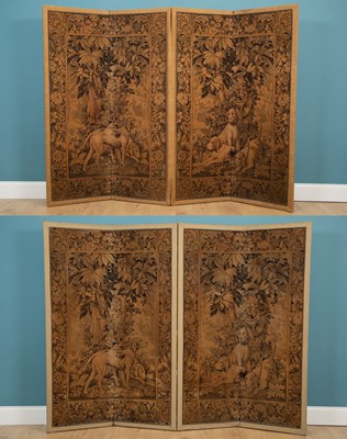 Lot 338 - Two similar four-fold screens or room deviders